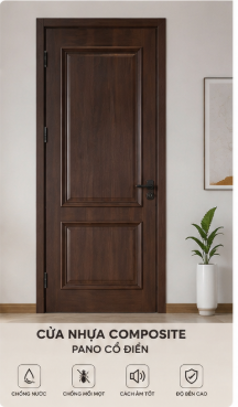 Cửa nhựa composite pano cổ điển – model CUA-CP-PANO
