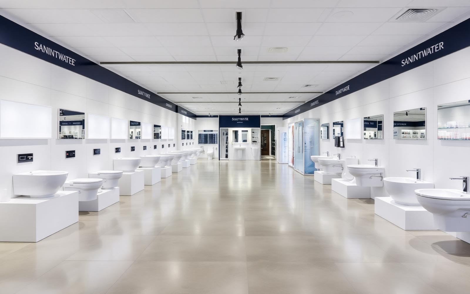 Khu trưng bày thiết bị vệ sinh bên trong showroom Kim Dung
